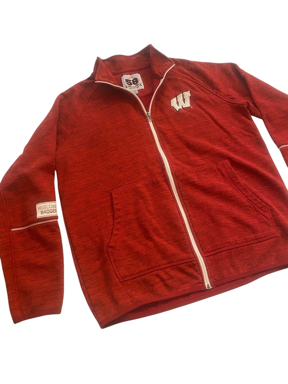 Men’s  Wisconsin Badgers Red Full Zip Jacket M/L